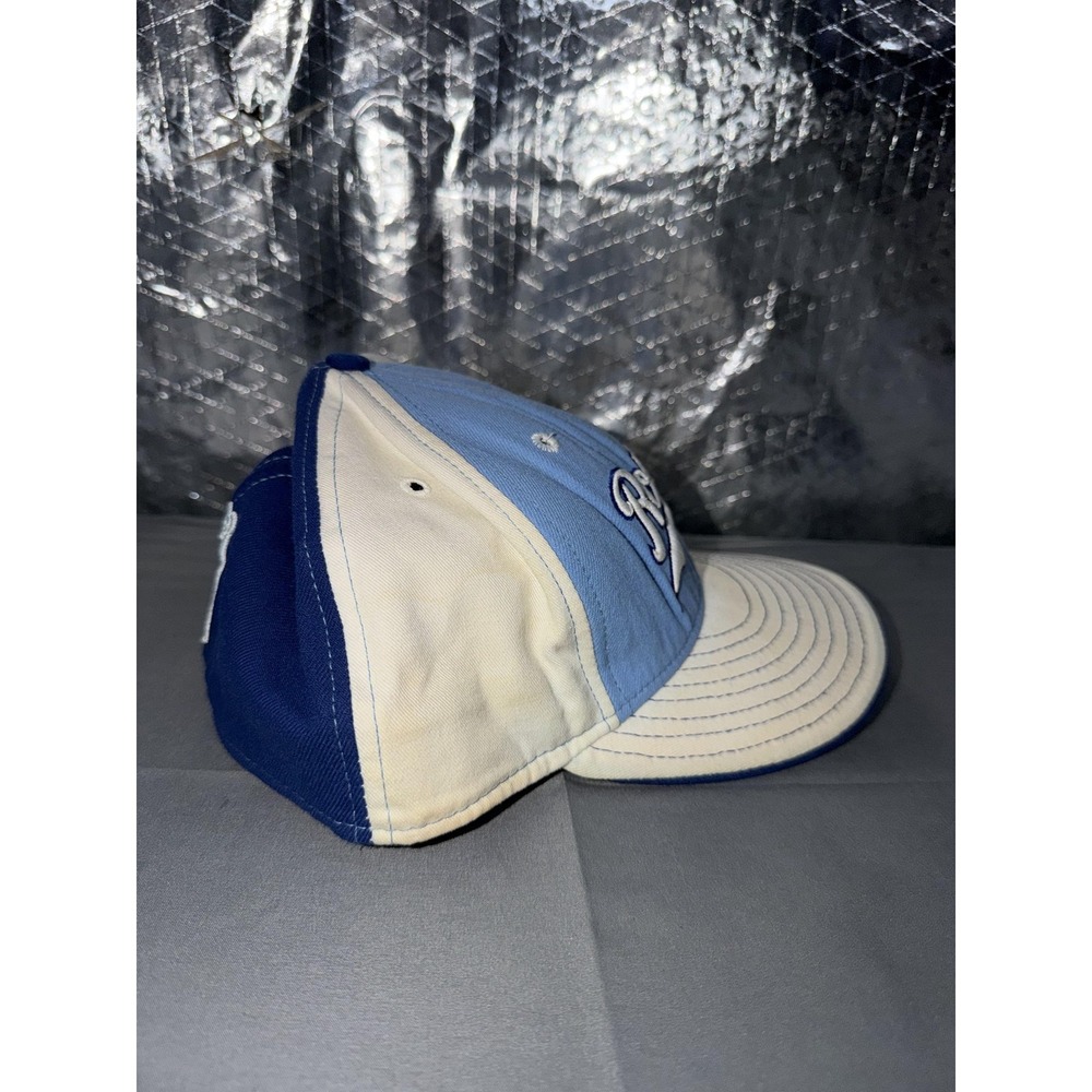 Vintage Kansas City Royals Hat Cap Fitted Mens 7 3/4 Blue MLB New Era Wool USA - Picture 2 of 7